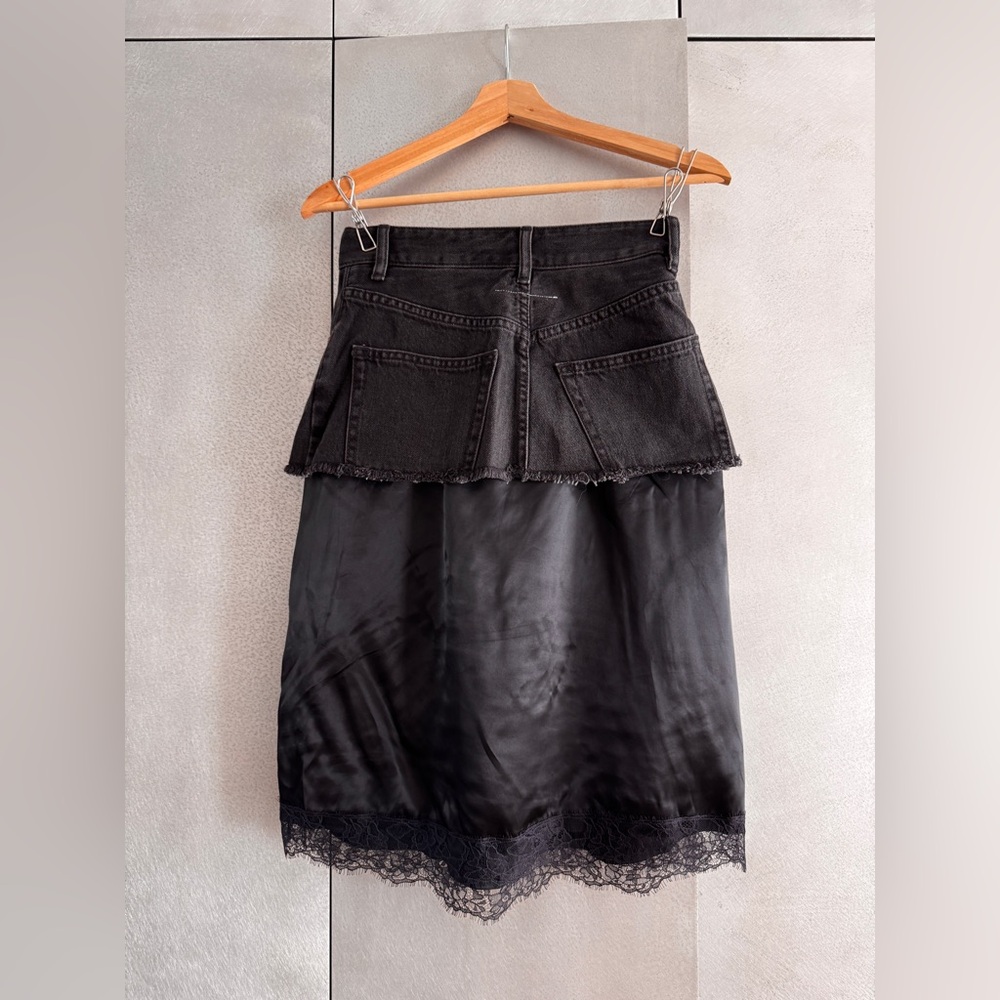Maison Margiela MM6 Denim Insert Skirt - US 2 - Picture 3 of 10